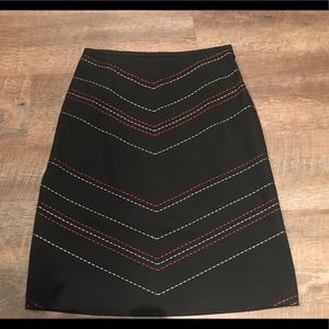 Black Skirt with Detailed Stitching